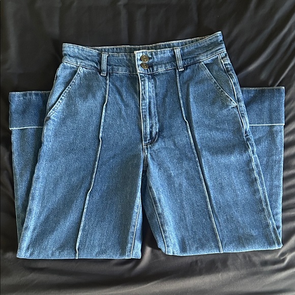 FRAME 70’s Seamed Crop Straight Leg Jeans - Picture 2 of 4